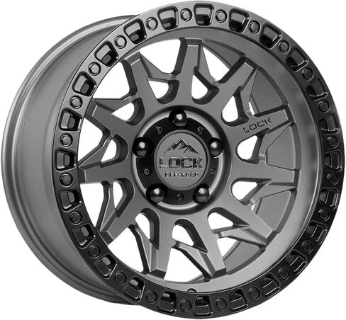 Lock Offroad Lunatic 17x9 6x139.7-12et 106.2 Matte Gray W/Matte Black Ring in Saudi Arabia