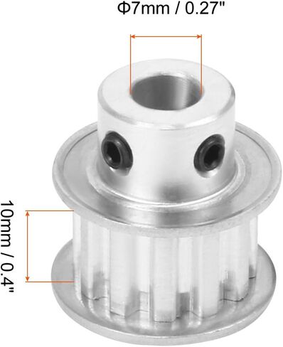 بكرة توقيت Rebower عجلات متزامنة من الألومنيوم [للطابعة ثلاثية الأبعاد وأحزمة عرض 10 مم، آلات CNC] - 12 سنًا 4 مم تتحمل/لون فضي/1 قطعة in Kuwait