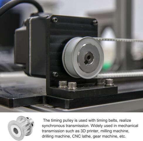 بكرة توقيت Rebower عجلات متزامنة من الألومنيوم [للطابعة ثلاثية الأبعاد وأحزمة عرض 10 مم، آلات CNC] - 12 سنًا 4 مم تتحمل/لون فضي/1 قطعة in Kuwait