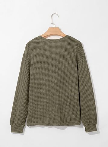 Dokotoo Womens Waffle Tops 2025 Dary Disual Button Tirts Long Long in Saudi Arabia