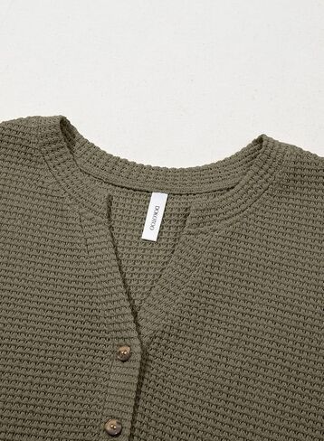 Dokotoo Womens Waffle Tops 2025 Dary Disual Button Tirts Long Long in Saudi Arabia