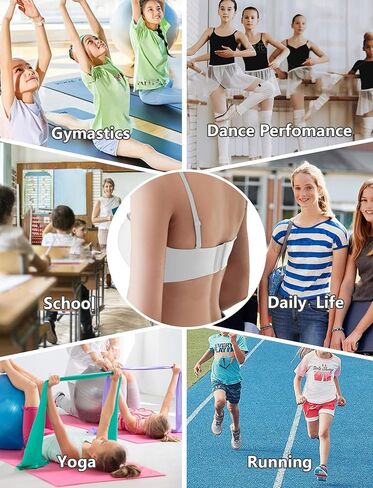 SEAUR Girl Bandeau Bra Seamless Wireless Bras Strapless Tube Bra with Detachable Adjustable Straps 8-16 Years in Saudi Arabia