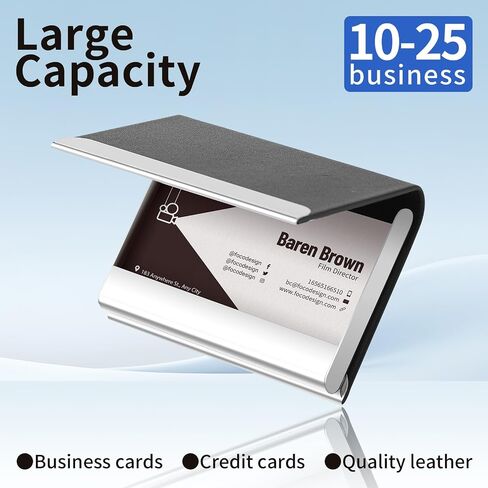 Onedor Personalized Business Card Holder, Leather Card Holder, business Card Case, Magnetic Closure, Gift For Men, New Job Gift (Black) in Saudi Arabia