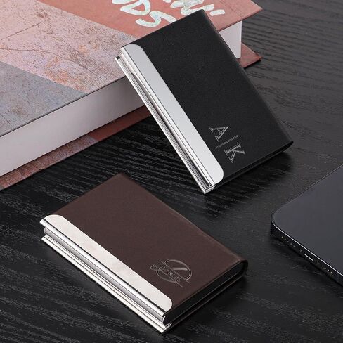 Onedor Personalized Business Card Holder, Leather Card Holder, business Card Case, Magnetic Closure, Gift For Men, New Job Gift (Black) in Saudi Arabia