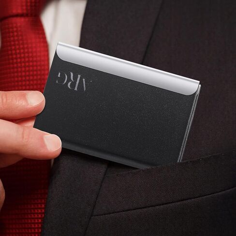 Onedor Personalized Business Card Holder, Leather Card Holder, business Card Case, Magnetic Closure, Gift For Men, New Job Gift (Black) in Saudi Arabia