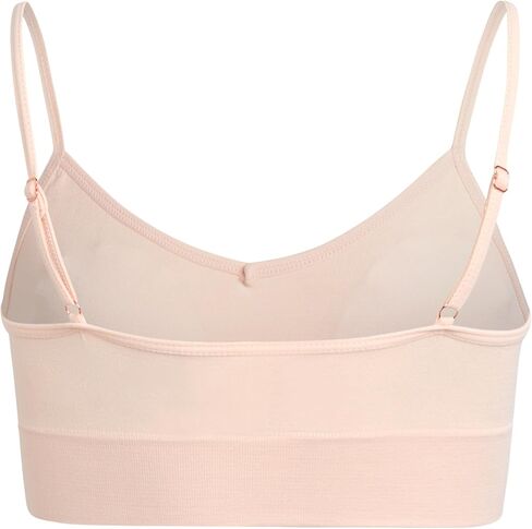 Nicole Miller Girls' Training Bra - 3 Pack/6 Pack Seamless Long Line Cami Bralette - Breathable Sports Bra for Girls (S-XL), Size Large, Light Pink/Ice White/Black- 3pk in Kuwait