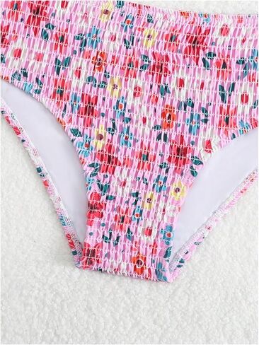 Soly Hux Girl's Floral Print Bikini Set Spaghetti Strap Sucked Sucked Sucked Suit Suite Swimsuit in Kuwait
