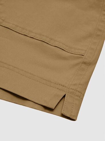 Flamingals Women's Mid Waist Solid Split Side Flap Pocket Casual Shorts in Kuwait