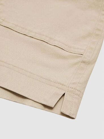 Flamingals Women's Mid Waist Solid Split Side Flap Pocket Casual Shorts in Kuwait