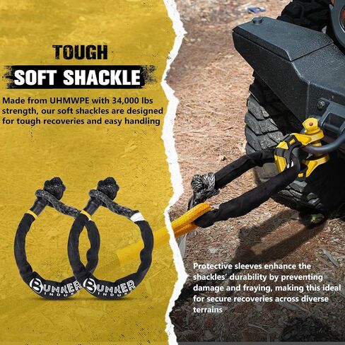 BUNKER INDUST Recovery Kit, 1"×30ft Kinetic Recovery Rope + 2 Soft Shackles + Recovery Ring+ Shackle Hitch Receiver + Winch Dampener+ Gloves+ Carry Bag + 3/4" D Ring Shackle with 7/8" Pin in Saudi Arabia