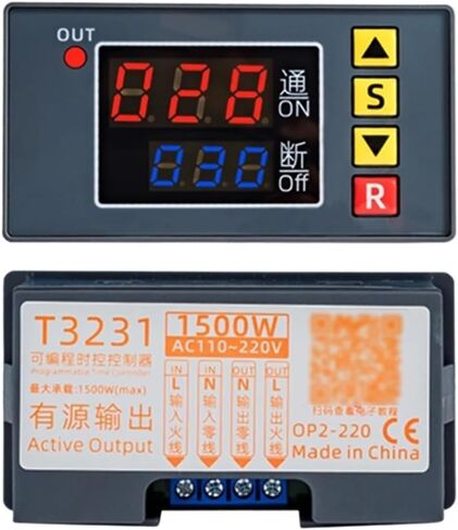 T3231 110V 220V 12/24V Digital Time Delay Relay LED Display Cycle Timer Control Switch Adjustable Relay Time Delay Switch(AC 110-220V) in Saudi Arabia