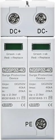 DC SPD Surge Protector 250V 500V 1000V Voltage 2P Protection 20KA 40KA High Current (2p DC250V) in Saudi Arabia