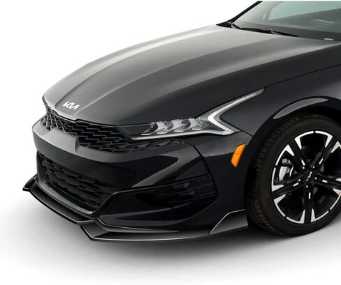 Q1-TECH, 9-Piece Front Bumper Lip & Side Skirt Extensions Diffuser Compatible with 2021-2024 Kia K5 GT-Line Models Only, Front Lip Spoiler Air Chin Splitter ABS (Painted Black) in Saudi Arabia