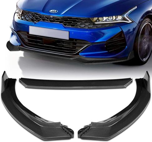 Q1-TECH, 9-Piece Front Bumper Lip & Side Skirt Extensions Diffuser Compatible with 2021-2024 Kia K5 GT-Line Models Only, Front Lip Spoiler Air Chin Splitter ABS (Painted Black) in Saudi Arabia