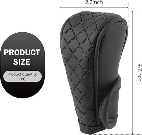 Leather Car Gear Shift Knob Cover, Anti-Slip Breathable Shifter Stick Protector, Universal for Most Cars SUVs Trucks (Red) in Kuwait
