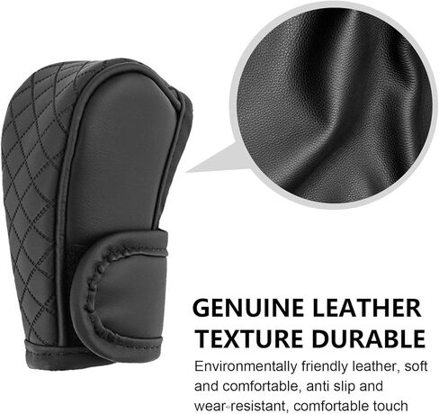 Leather Car Gear Shift Knob Cover, Anti-Slip Breathable Shifter Stick Protector, Universal for Most Cars SUVs Trucks (Red) in Kuwait