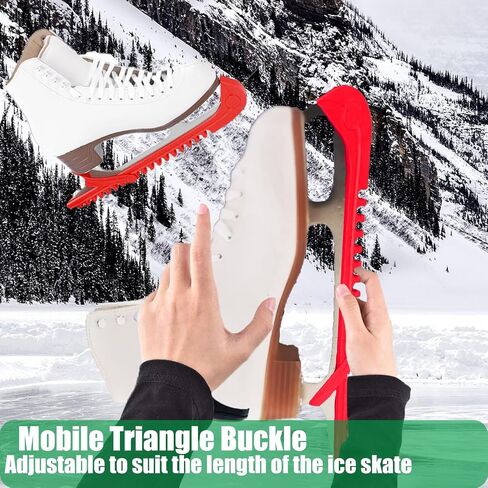 2 Pcs Walking Hockey Skate Guards Ice Skate Blade Covers Hockey Skates Blade Guards Ice Skate Guards Ice Skating Protector Hockey Equipment with Adjustable Buckle for Kids Adults Figure Skates in Saudi Arabia