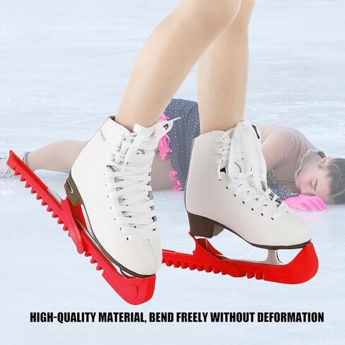 2 Pcs Walking Hockey Skate Guards Ice Skate Blade Covers Hockey Skates Blade Guards Ice Skate Guards Ice Skating Protector Hockey Equipment with Adjustable Buckle for Kids Adults Figure Skates in Saudi Arabia