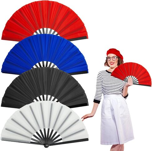 4 Pcs Boots on The Ground Hand Fan, Multi-color Boots on The Ground Fan, Large Rave Fan, Clap Fans for Line Dancing, Hand Fans for Women Foldable, Concerts, Church, Party, Performance, Gift,Wedding in Kuwait
