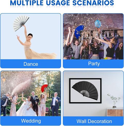 4 Pcs Boots on The Ground Hand Fan, Multi-color Boots on The Ground Fan, Large Rave Fan, Clap Fans for Line Dancing, Hand Fans for Women Foldable, Concerts, Church, Party, Performance, Gift,Wedding in Kuwait