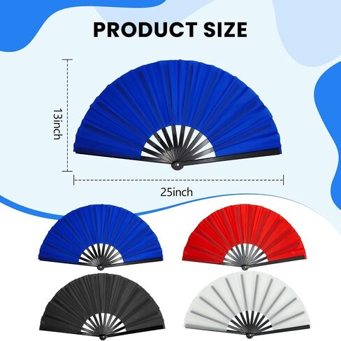 4 Pcs Boots on The Ground Hand Fan, Multi-color Boots on The Ground Fan, Large Rave Fan, Clap Fans for Line Dancing, Hand Fans for Women Foldable, Concerts, Church, Party, Performance, Gift,Wedding in Kuwait
