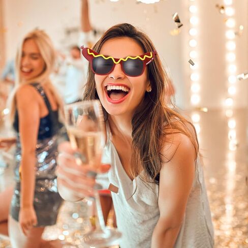 Garneck 1 Pack Funny Sunglasses for Masquerade Hot Dog Shape Eyeglass for Women Man نظارات شمسية سخيفة للبالغين إكسسوارات الأزياء للعيون لزخارف حفلة عيد الميلاد ، الأحمر ، الأحمر in Saudi Arabia