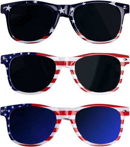 3 أزواج من 4 يوليو ديكورات نظارات الأزياء الأمريكية للنظارات الشمسية للبالغين للمراهقين البالغين الأزرق الأزرق وطني الملحقات الحفلات in Kuwait
