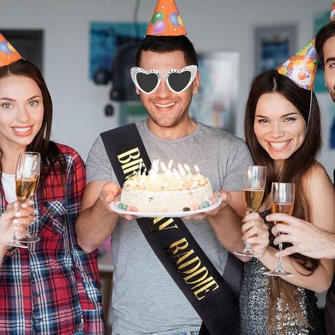 Birthday Baddie Sash & Sunglasses Happy Birthday Party Outfit for Women Men Funny Baddie Accessories in Saudi Arabia