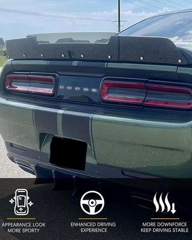المفسد الخلفي لـ WickerBill لـ Dodge Challenger 2015-2024 SRT RT Hellcat Scat Pack مع كاميرا احتياطية ، 2 قطع من نوع Wicker Biller مع أداة Rivnut in Saudi Arabia