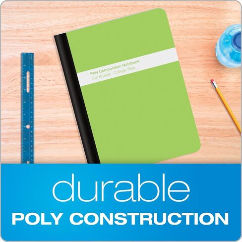 Oxford Poly Composition Notebooks 6 Pack, Wide Ruled Paper, 9-3/4 x 7-1/2 Inches, 100 Sheets, Assorted Pastel Covers (64956) in Saudi Arabia
