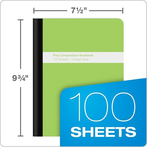 Oxford Poly Composition Notebooks 6 Pack, Wide Ruled Paper, 9-3/4 x 7-1/2 Inches, 100 Sheets, Assorted Pastel Covers (64956) in Saudi Arabia