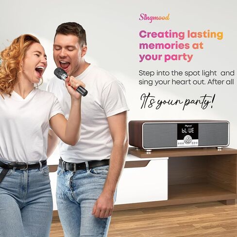 SINGMOOD Bluetooth Karaoke Machine for Adults and Kids, Portable Karaoke Machine with 2 Wireless Microphones, Karaoke Machine for TV, Singing Machine Karaoke Set in Saudi Arabia