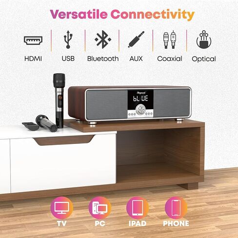 SINGMOOD Bluetooth Karaoke Machine for Adults and Kids, Portable Karaoke Machine with 2 Wireless Microphones, Karaoke Machine for TV, Singing Machine Karaoke Set in Saudi Arabia