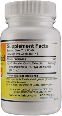 120 mg Hyaluronic Acid Rooster Comb Extract, Made from Injuv Rooster Comb Extract (90) in Kuwait