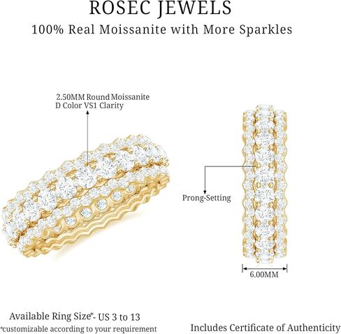 Certified Moissanite Eternity Wedding Band for Women, D Color Vs1 Clarity in Saudi Arabia