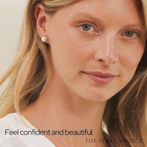 مصدر اللؤلؤ 14K الذهب 7.5-8MM هاناداما جودة جولة أبيض أكويا مثقفة لؤلؤة لؤلؤة أقراط للنساء in Kuwait