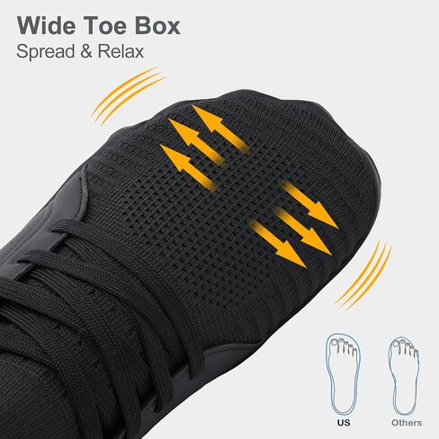 RELXFEET MEN MEN'S Barefoot Trail Running Shoes Minimalist Wide Toe Box Design Zero Drop Drop Non Slip Rubber Sole for Gym Greaking Walking in Kuwait