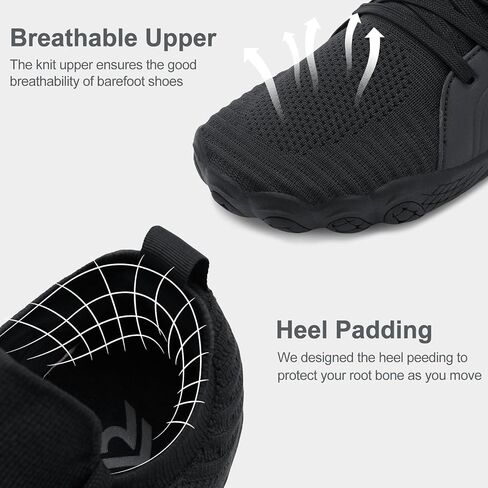 RELXFEET MEN MEN'S Barefoot Trail Running Shoes Minimalist Wide Toe Box Design Zero Drop Drop Non Slip Rubber Sole for Gym Greaking Walking in Kuwait