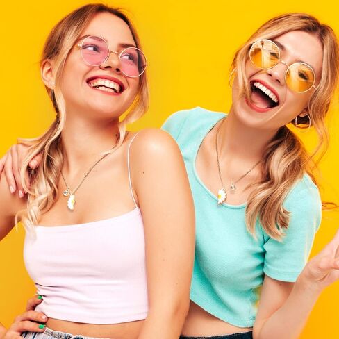 MJartoria BFF Necklace for 2-Daisy Best Friend Necklace Friendship Necklace Best Friends Forever Necklaces Valentines Day Gifts in Saudi Arabia