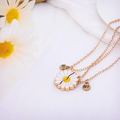 MJartoria BFF Necklace for 2-Daisy Best Friend Necklace Friendship Necklace Best Friends Forever Necklaces Valentines Day Gifts in Saudi Arabia