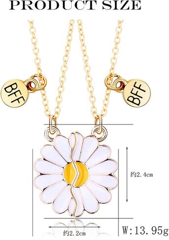 MJartoria BFF Necklace for 2-Daisy Best Friend Necklace Friendship Necklace Best Friends Forever Necklaces Valentines Day Gifts in Saudi Arabia