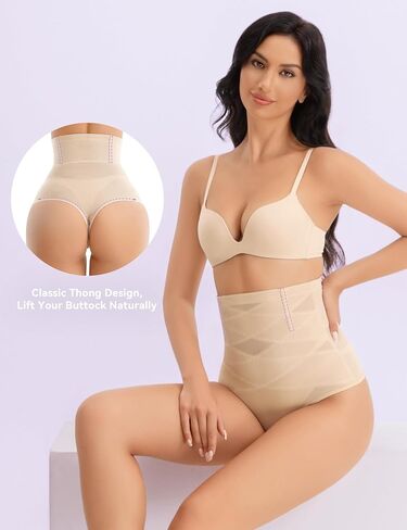 ESA Liang Thong Formear for Women Tummy Control High Cherced Thong Banties Seamless Body Shaper Royle in Kuwait