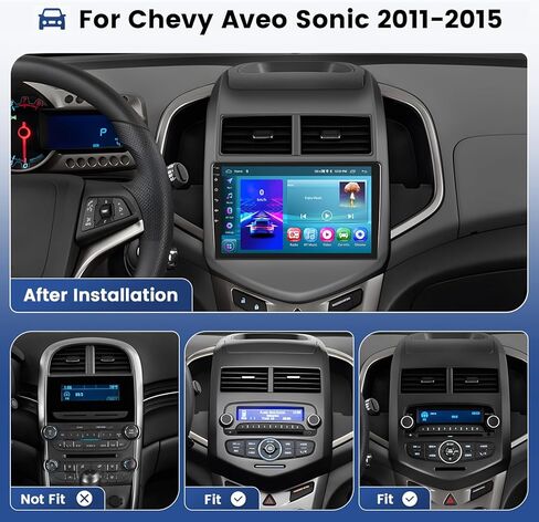 [6G+128G] ستيريو Android جديد من Hikity لسيارة Chevy Aveo Sonic 2011-2015، 9 بوصة 1280x720P HD شاشة لمس لاسلكية Carplay مع كاميرا احتياطية Android Auto WiFi DSP RDS in Saudi Arabia