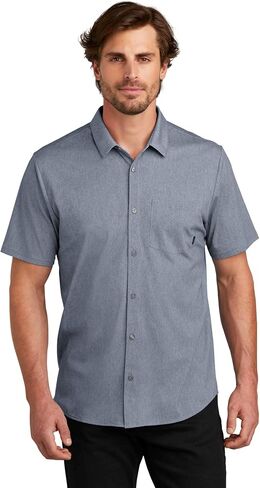 OGIO Unisex Extend Short Sleeve Button Up | Collared Work Shirt for Men & Women, Knitted Polo Shirt in Saudi Arabia