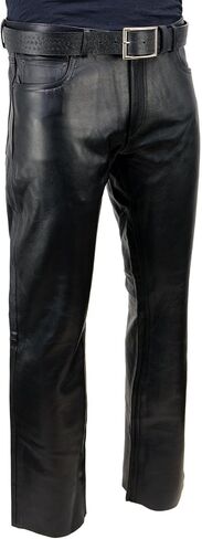 Milwaukee Leather Men's Premium Classic Casual Leather Motorcycle Riding Pants - 32 in Saudi Arabia