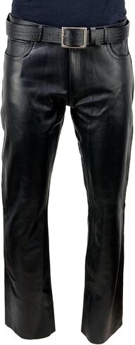 Milwaukee Leather Men's Premium Classic Casual Leather Motorcycle Riding Pants - 32 in Saudi Arabia