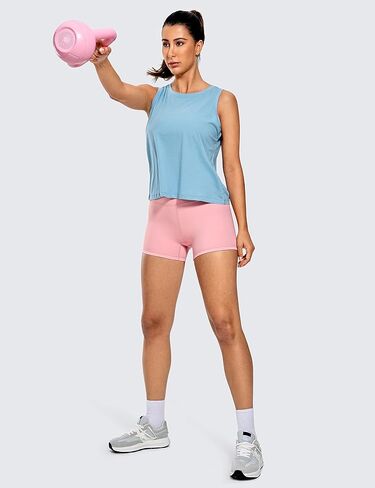 CRZ YOGA Womens Naked Feeling Biker Shorts - 3'' / 4'' / 6'' / 8'' / 10'' High Waist Yoga Workout Running Shorts Spandex in Saudi Arabia