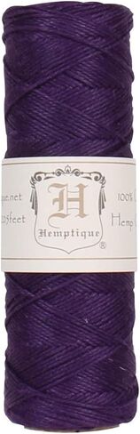 بكرة حبل من القنب بنسبة 100% من Hemptique - سلسلة من القنب بطول 62.5 متر - مصنوعة بحب - رقم 20 ~ 1 مم خيط سلك لصنع المجوهرات، والمكرمية، وسجلات القصاصات، والأعمال اليدوية، والمزيد - بني داكن in Kuwait