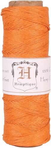 بكرة حبل من القنب بنسبة 100% من Hemptique - سلسلة من القنب بطول 62.5 متر - مصنوعة بحب - رقم 20 ~ 1 مم خيط سلك لصنع المجوهرات، والمكرمية، وسجلات القصاصات، والأعمال اليدوية، والمزيد - بني داكن in Kuwait