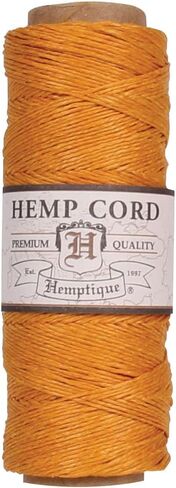 بكرة حبل من القنب بنسبة 100% من Hemptique - سلسلة من القنب بطول 62.5 متر - مصنوعة بحب - رقم 20 ~ 1 مم خيط سلك لصنع المجوهرات، والمكرمية، وسجلات القصاصات، والأعمال اليدوية، والمزيد - بني داكن in Kuwait